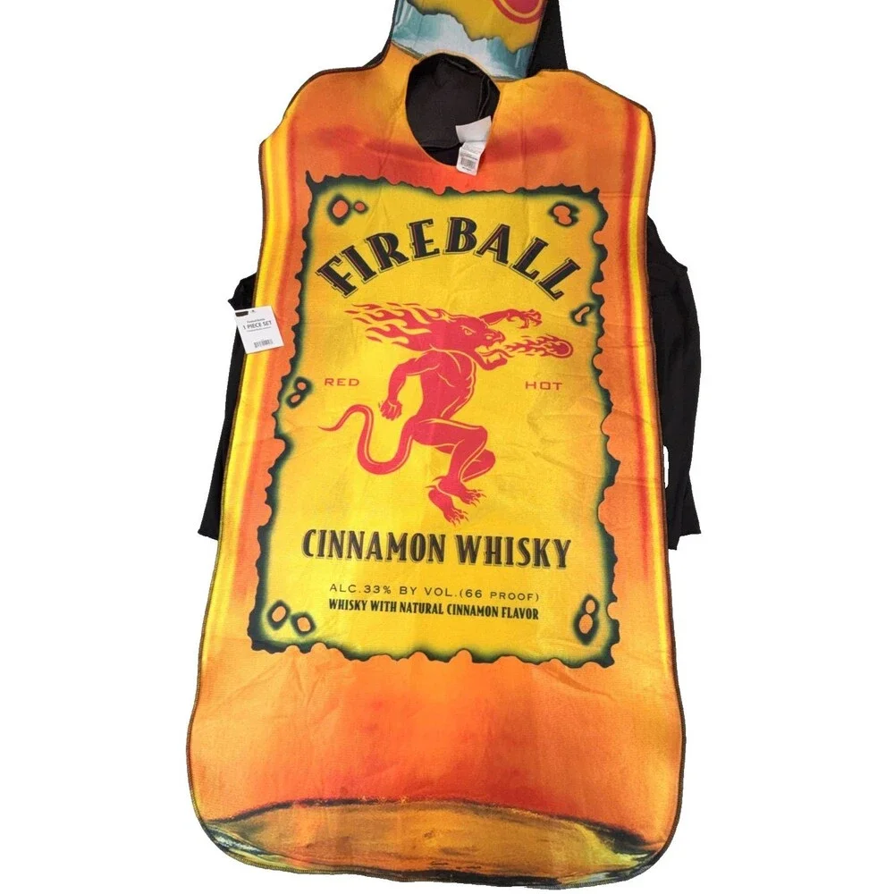 Fireball Cinnamon Whisky Bottle Costume Adult One Size Novelty Halloween Unisex